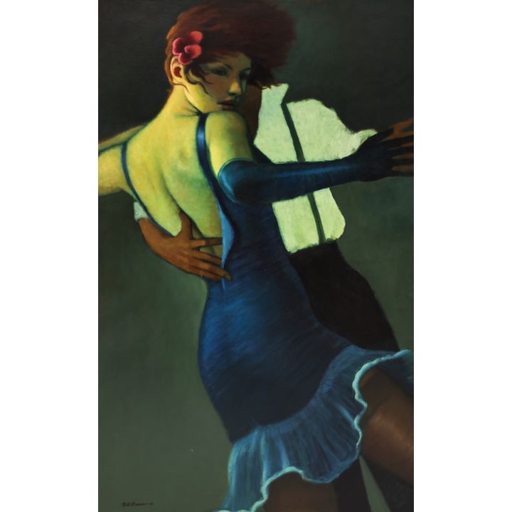 Bill Brauer ''Night of the Harvest Moon'' 2001 Oil