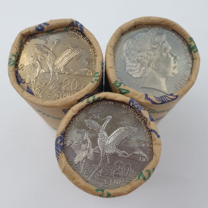 Aus. 20c Coin Rolls - 2001 (x3)