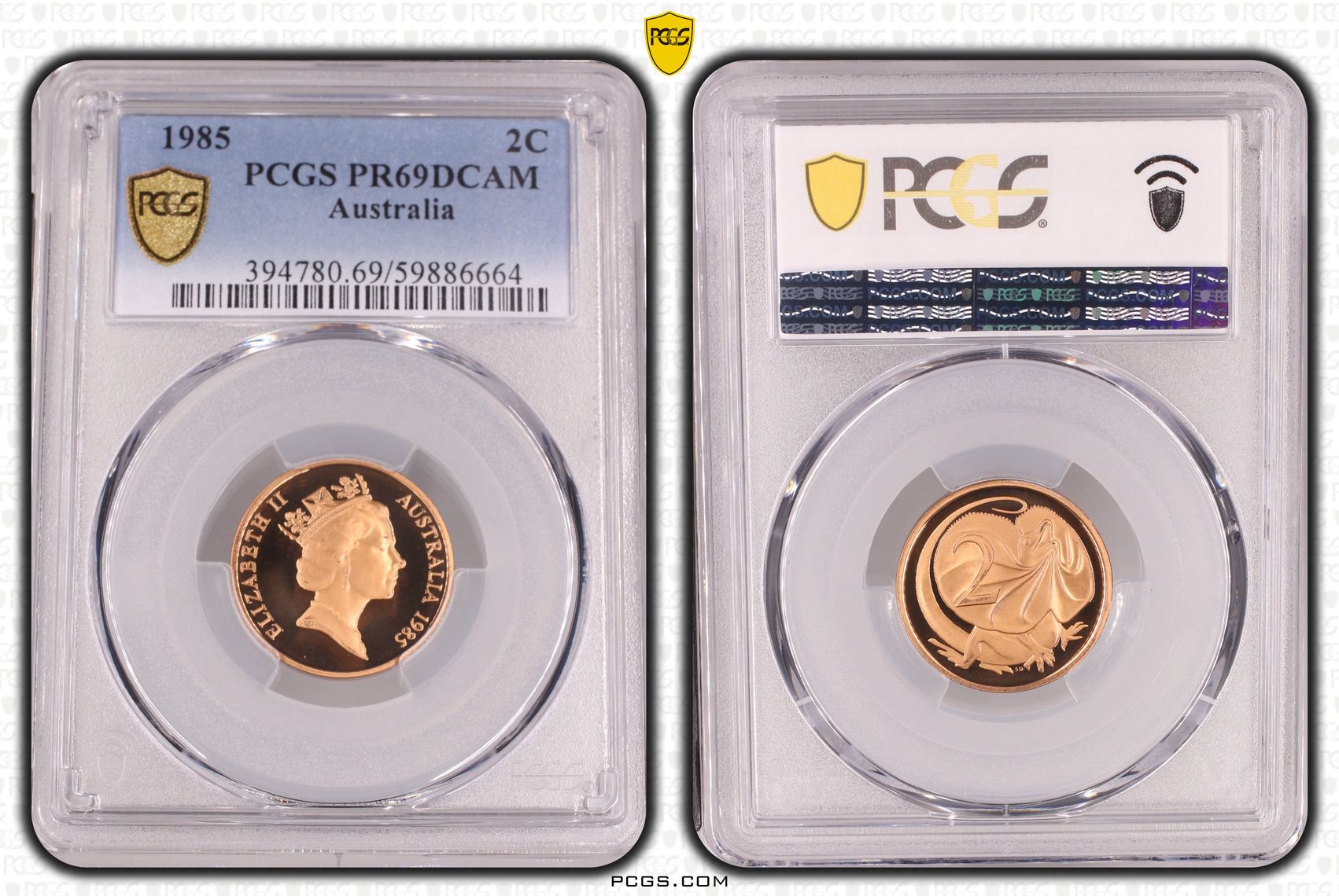 Two Cent, 1985, Pcgs Pr69dcam