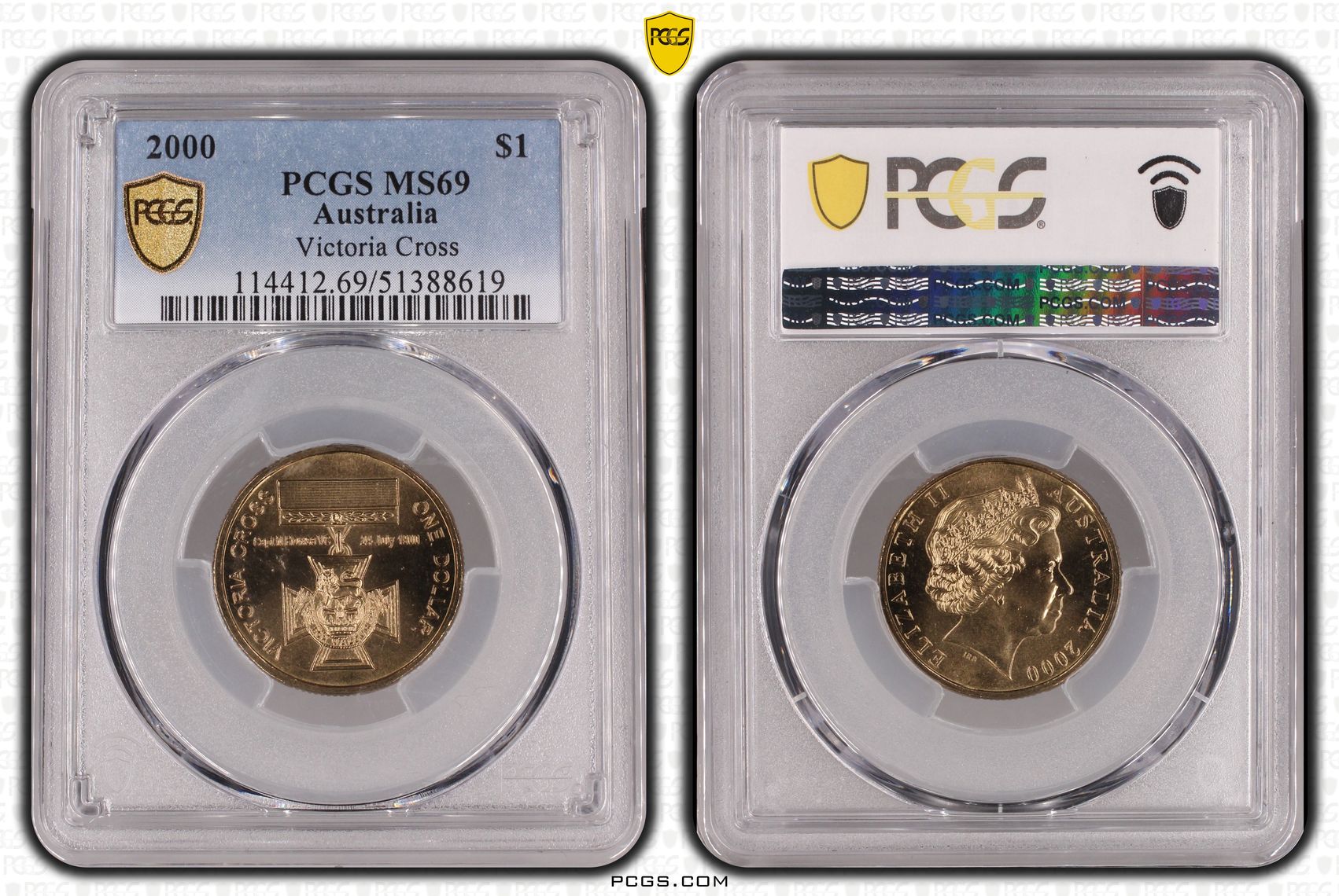 Victoria Cross, One Dollar, 2000, PCGS MS69