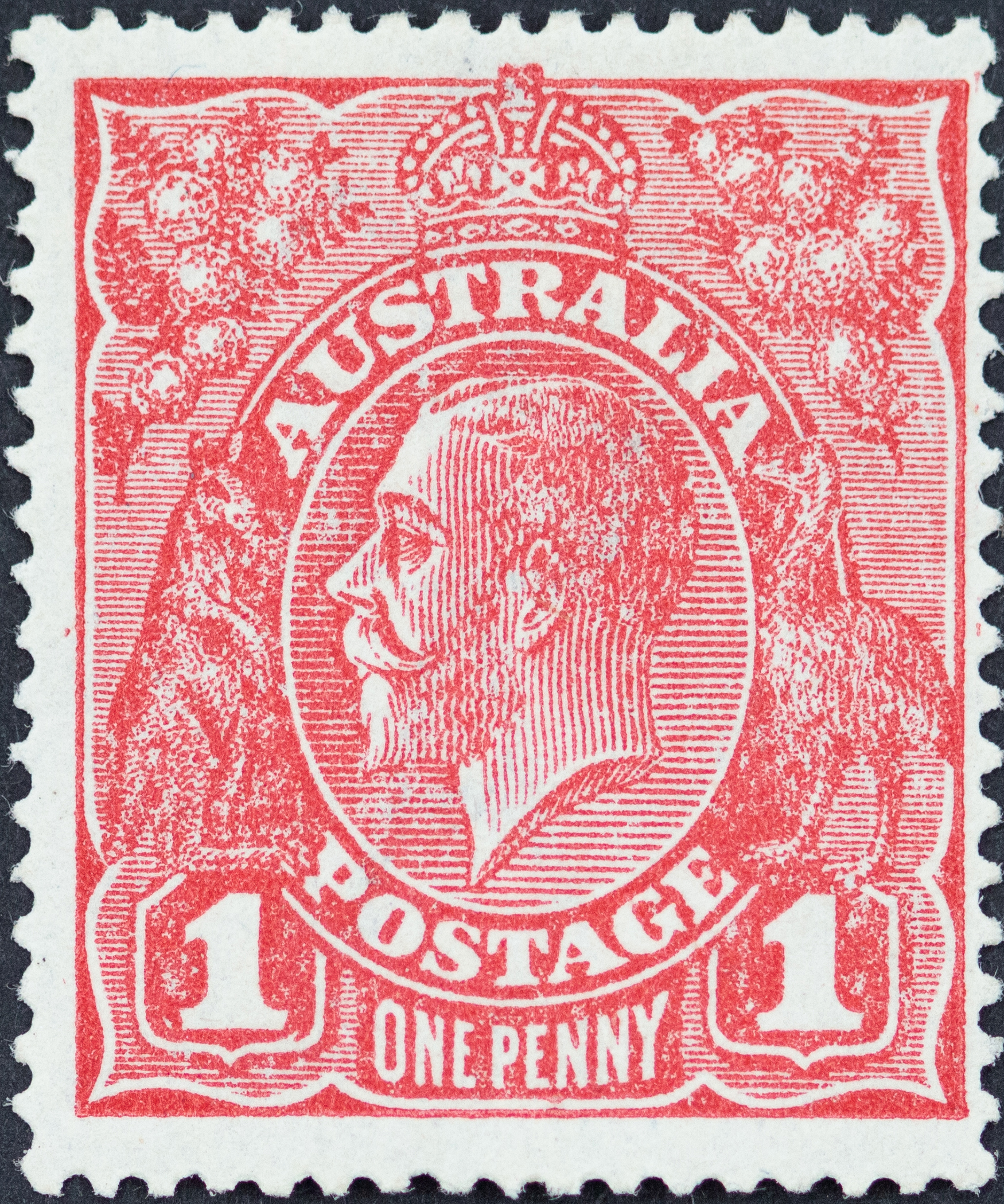 One Penny, Red, 1918, MH