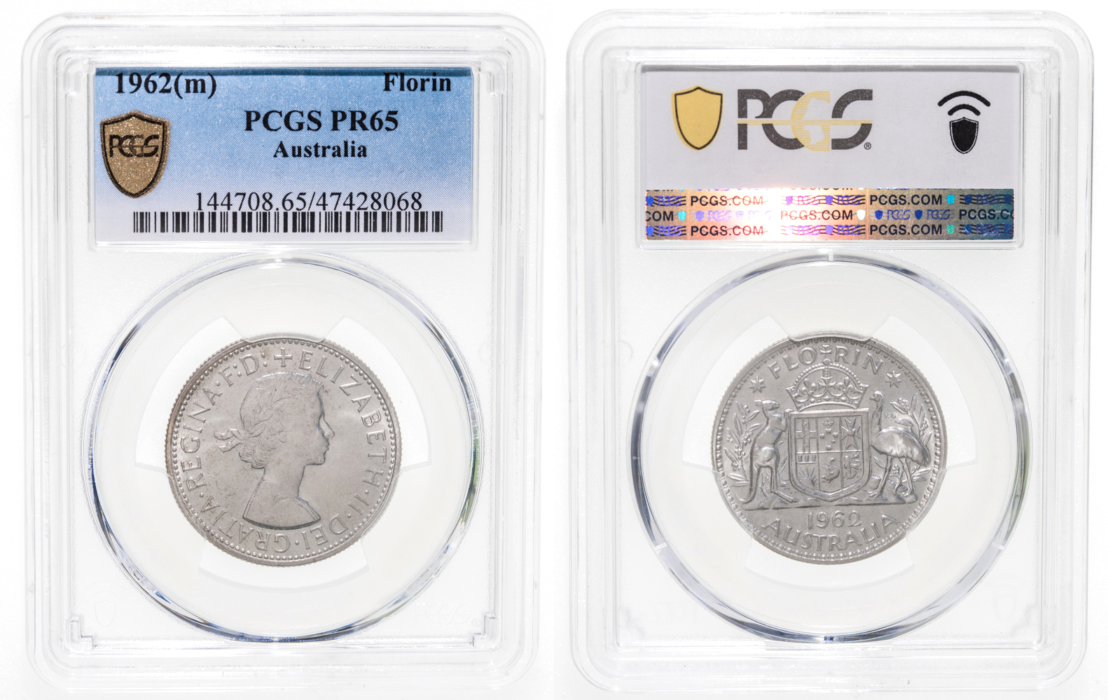 Elizabeth II, Florin, 1962, PR 65