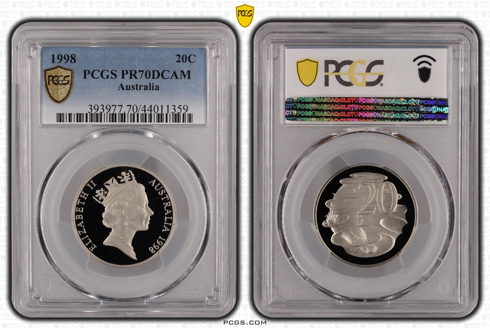 1998 Australia Twenty Cent, 20c PCGS - PR70DCAM POP 14/0 -359