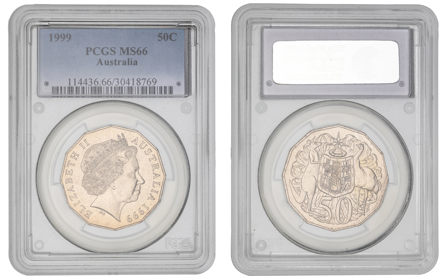 Elizabeth II, Fifty Cent, 1999, PCGS MS66