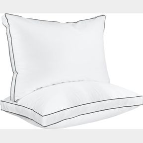 UTOPIA BEDDING BED PILLOWS FOR SLEEPING QUEEN SIZE 2 PACK (GREY HEM), HOTEL QUALITY COOLING GUSSETED PILLOW FOR SIDE, BACK AND STO