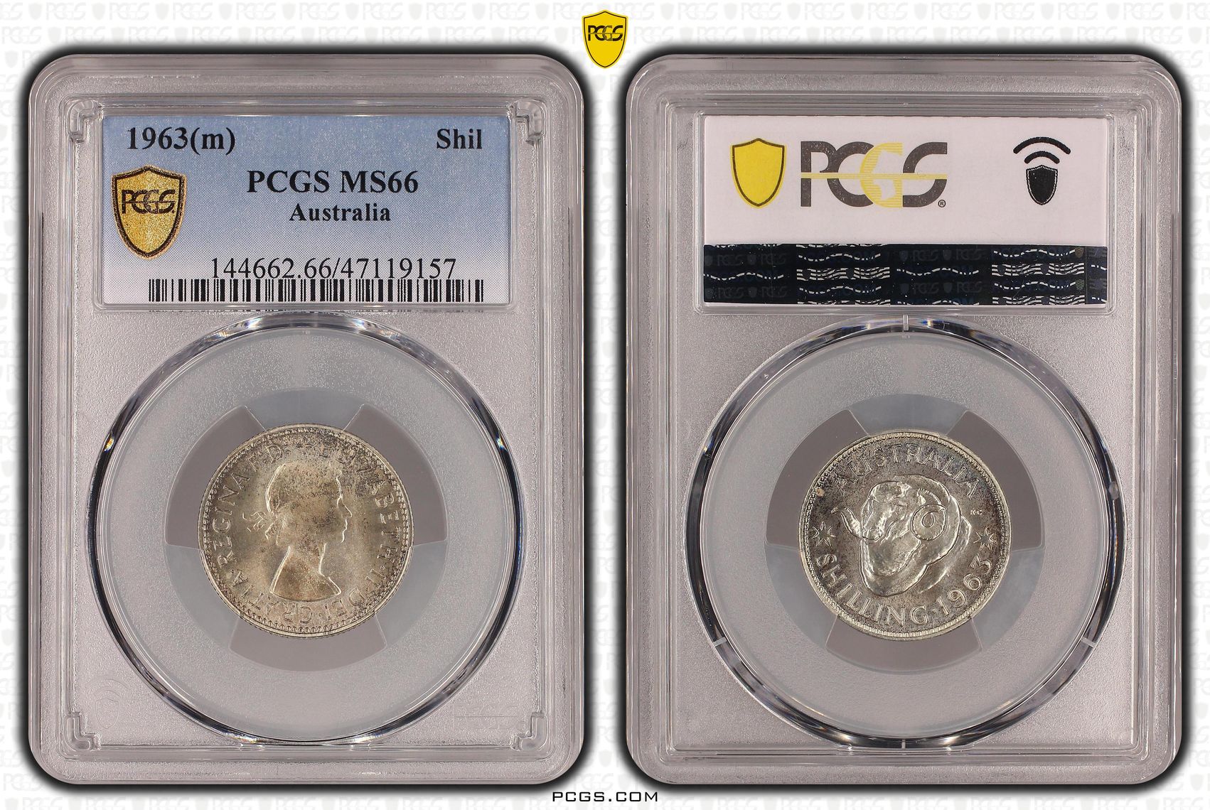 283 · Elizabeth II, Shilling, 1963(m), PCGS MS66