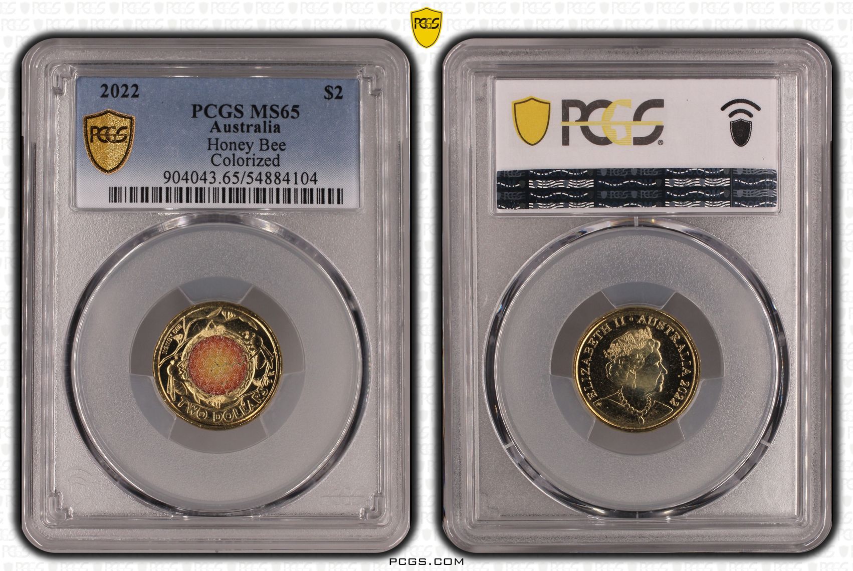Honey Bee Colorized, Two Dollar, 2022, PCGS MS65
