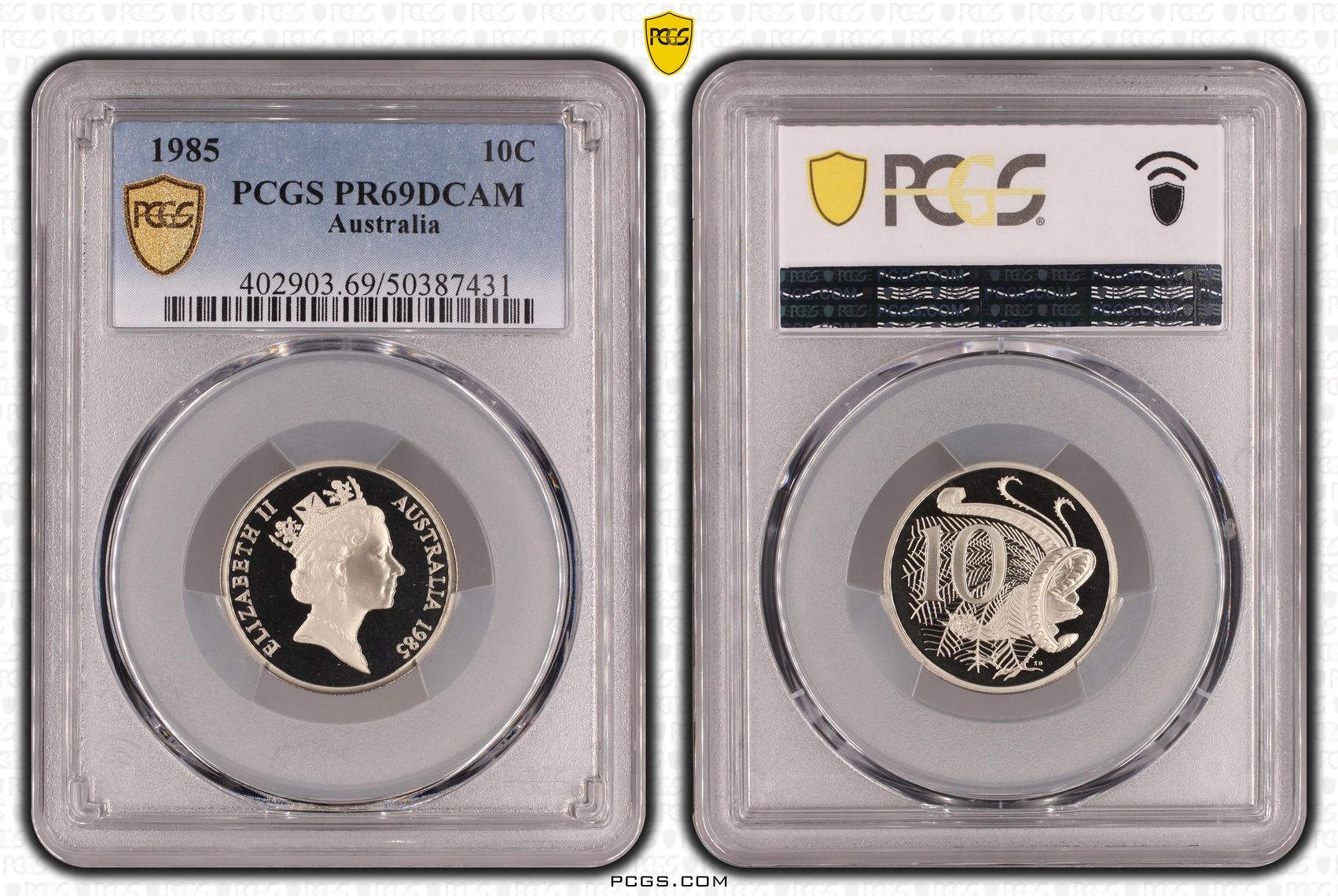 Ten Cent, 1985, Pcgs Pr69dcam