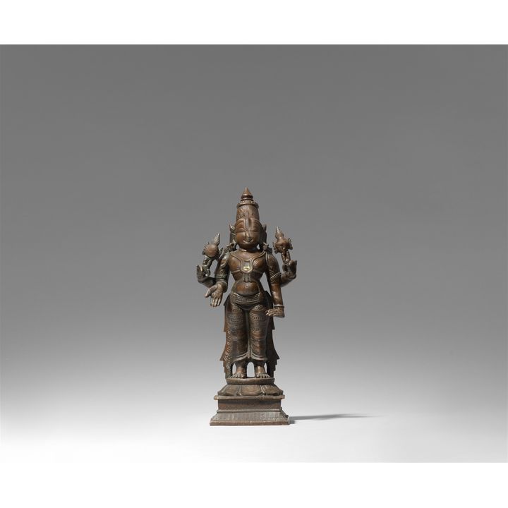 A South Indian copper alloy figure of Vishnu. 19th/20th century