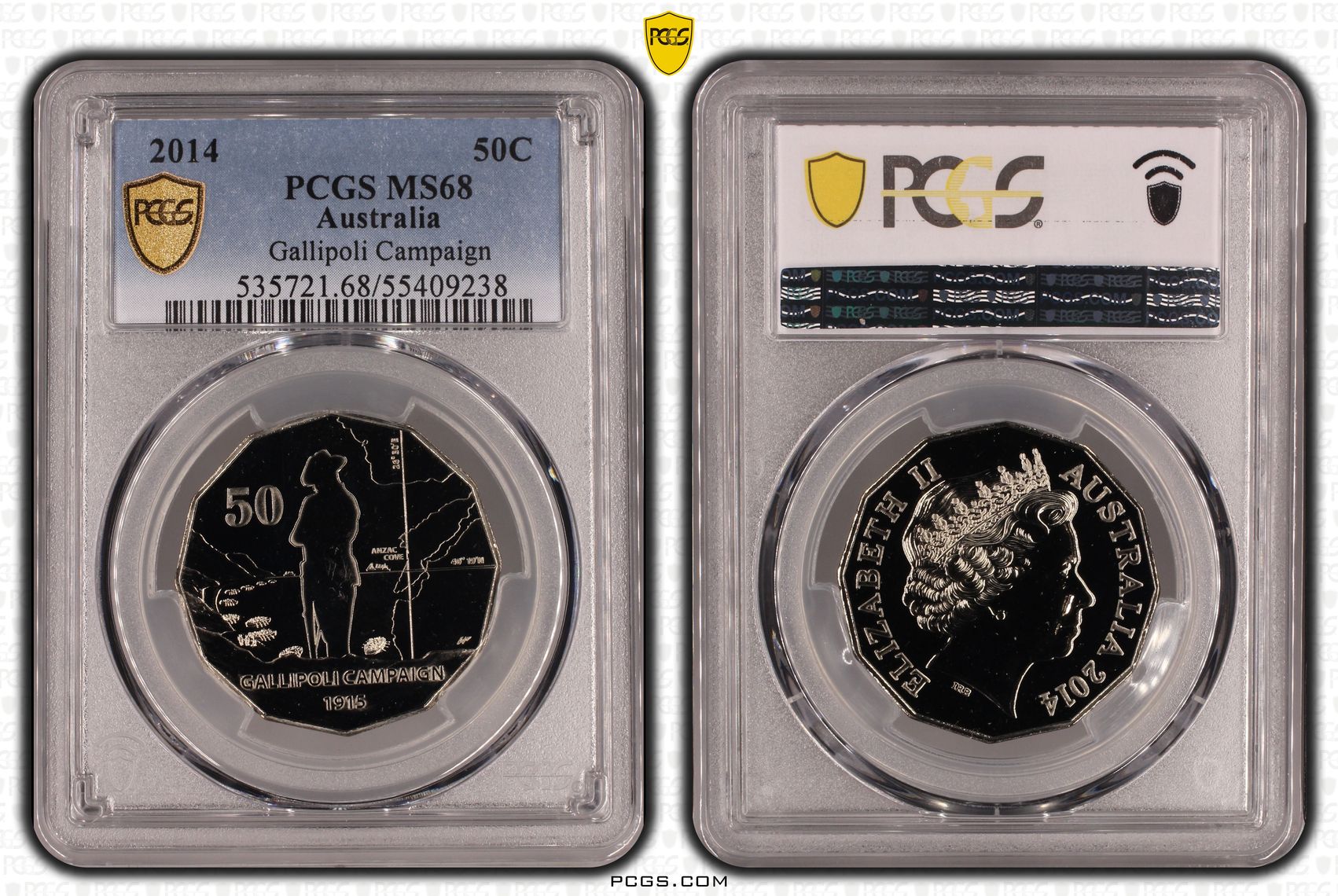 Gallipoli Campaign, Fifty Cent, 2014, PCGS MS68