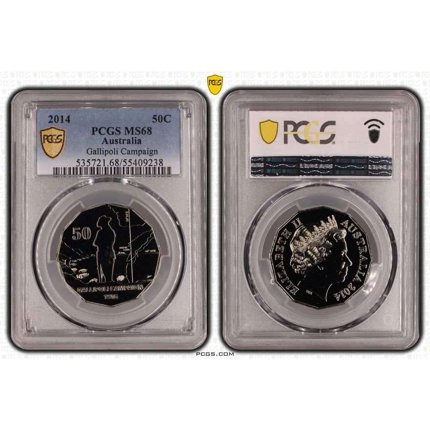 Gallipoli Campaign, Fifty Cent, 2014, PCGS MS68