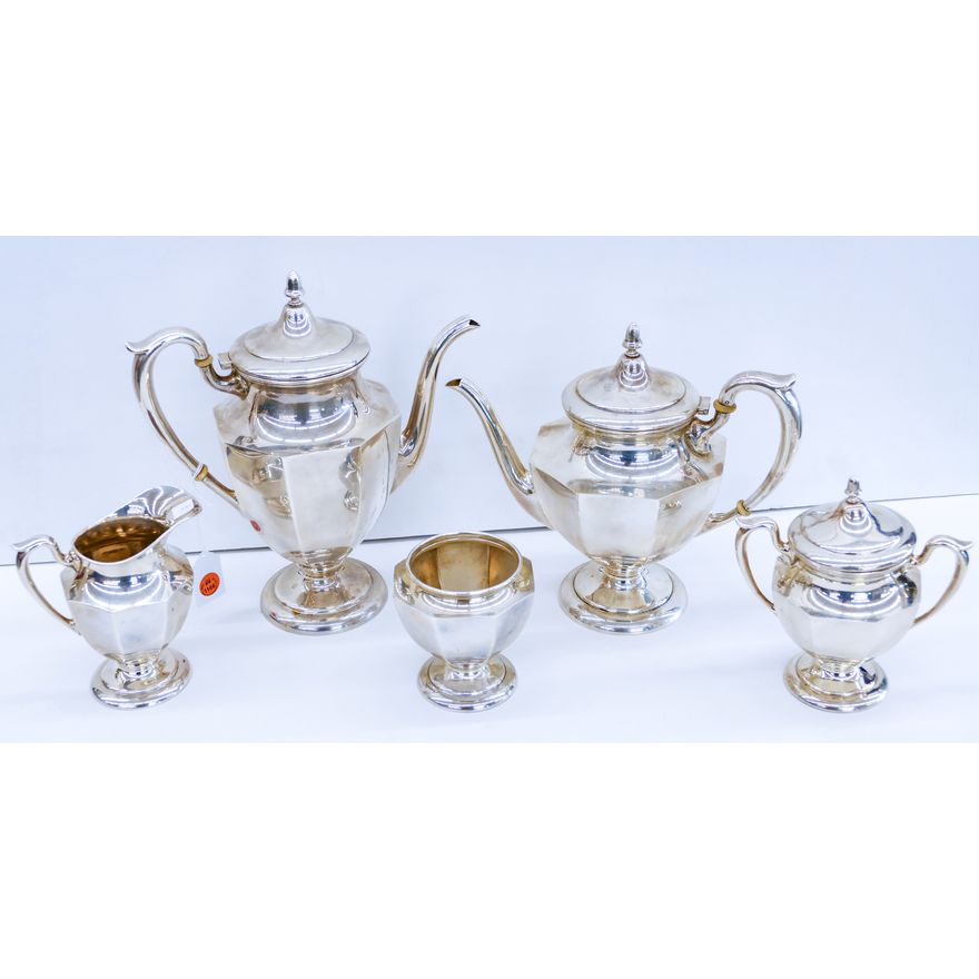 5pc Fisher Colonial Sterling Tea & Coffee Service 4'' to 11'' - 2,070