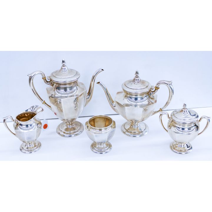 5pc Fisher Colonial Sterling Tea & Coffee Service 4'' to 11'' - 2,070