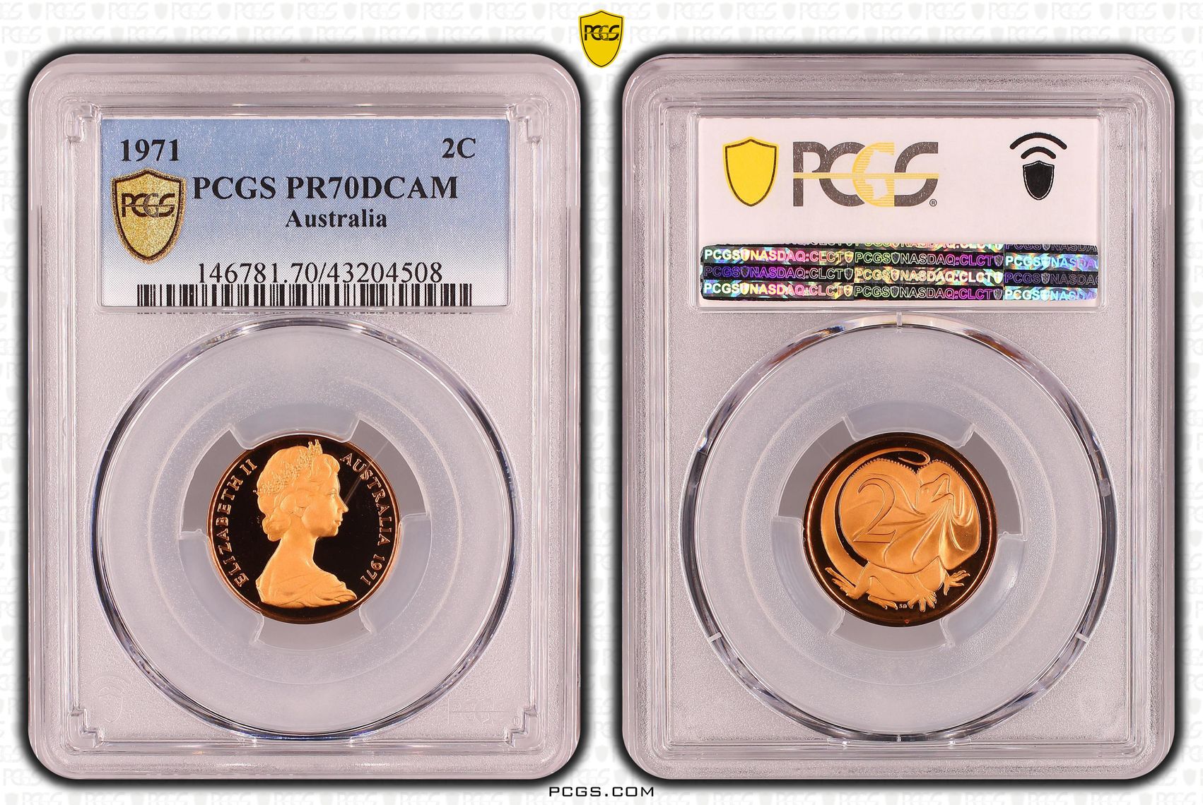 1971 Australia Two Cent, 2c PCGS - PR70DCAM POP 2/0 -508