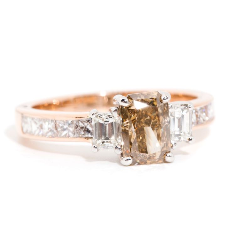 1.36ct Radiant Certified Diamond Rose Gold Ring