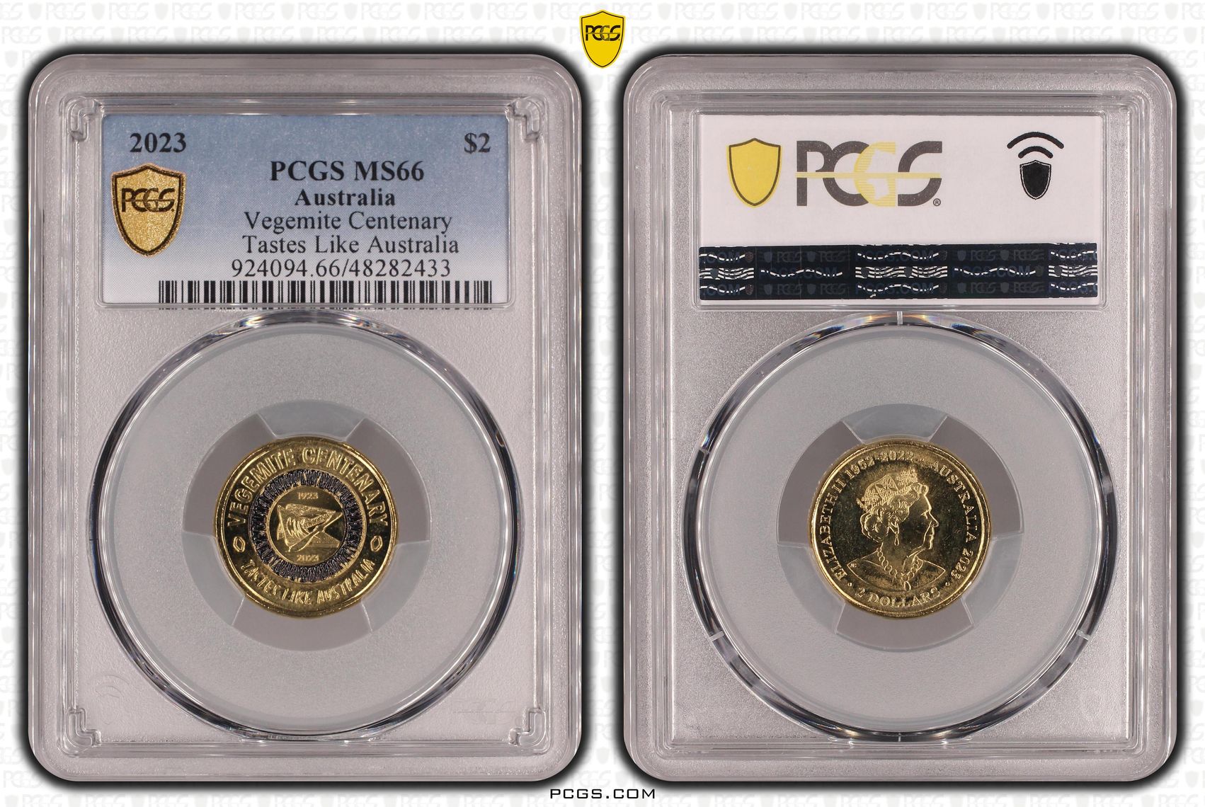 Vegemite Centenary Colorized Tastes Like Australia, Two Dollar, 2023, PCGS MS66