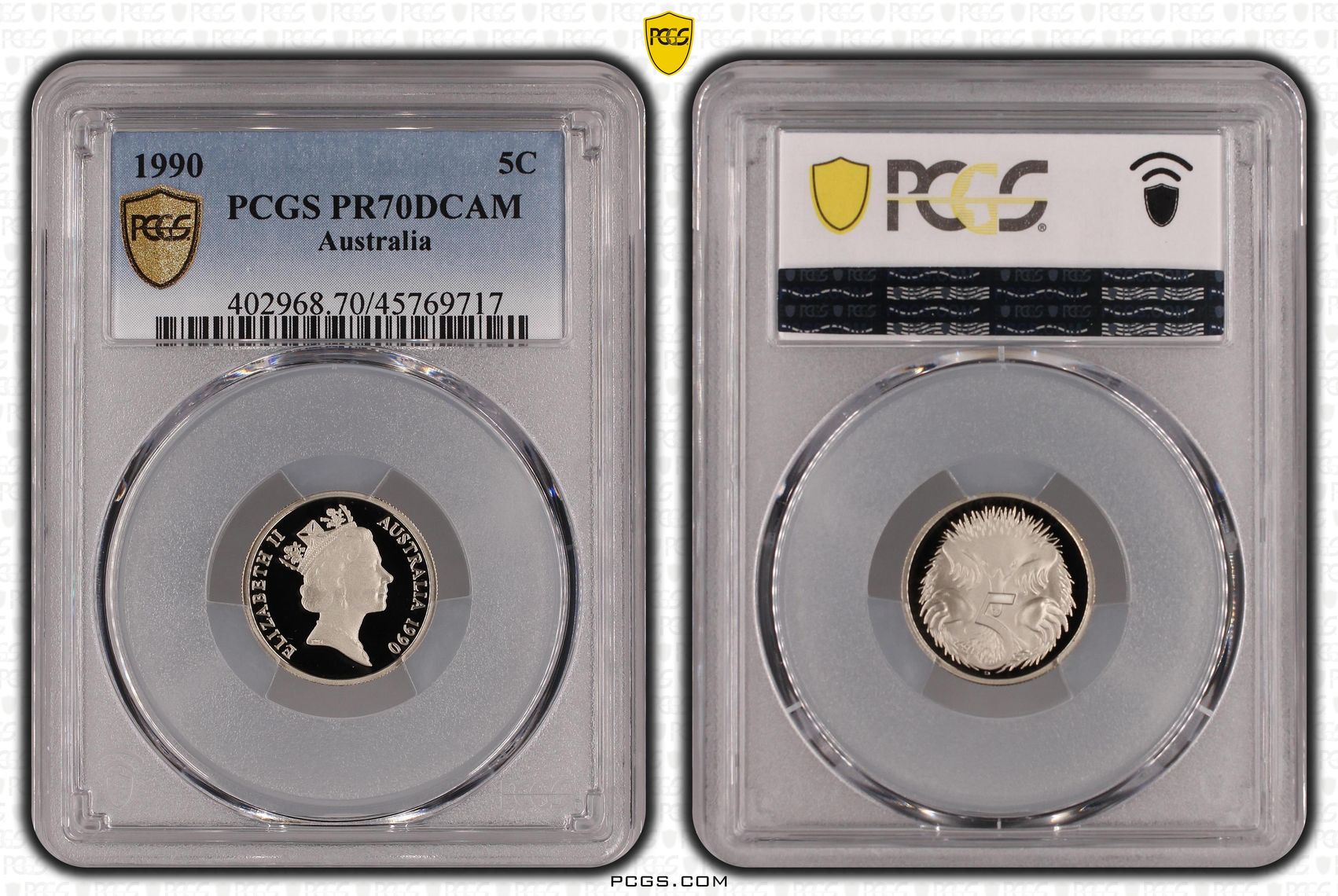 Top pop, Five Cent, 1990, PCGS PR70DCAM