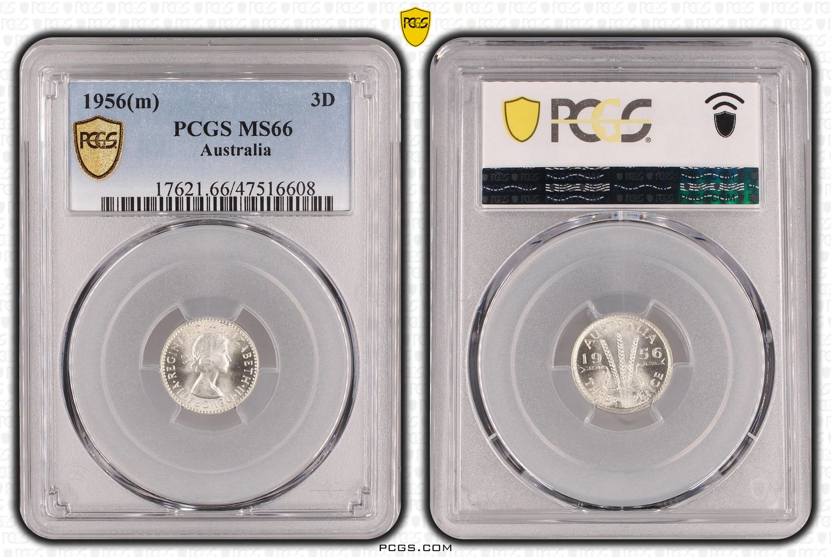 Threepence, 1956(m), PCGS MS 66