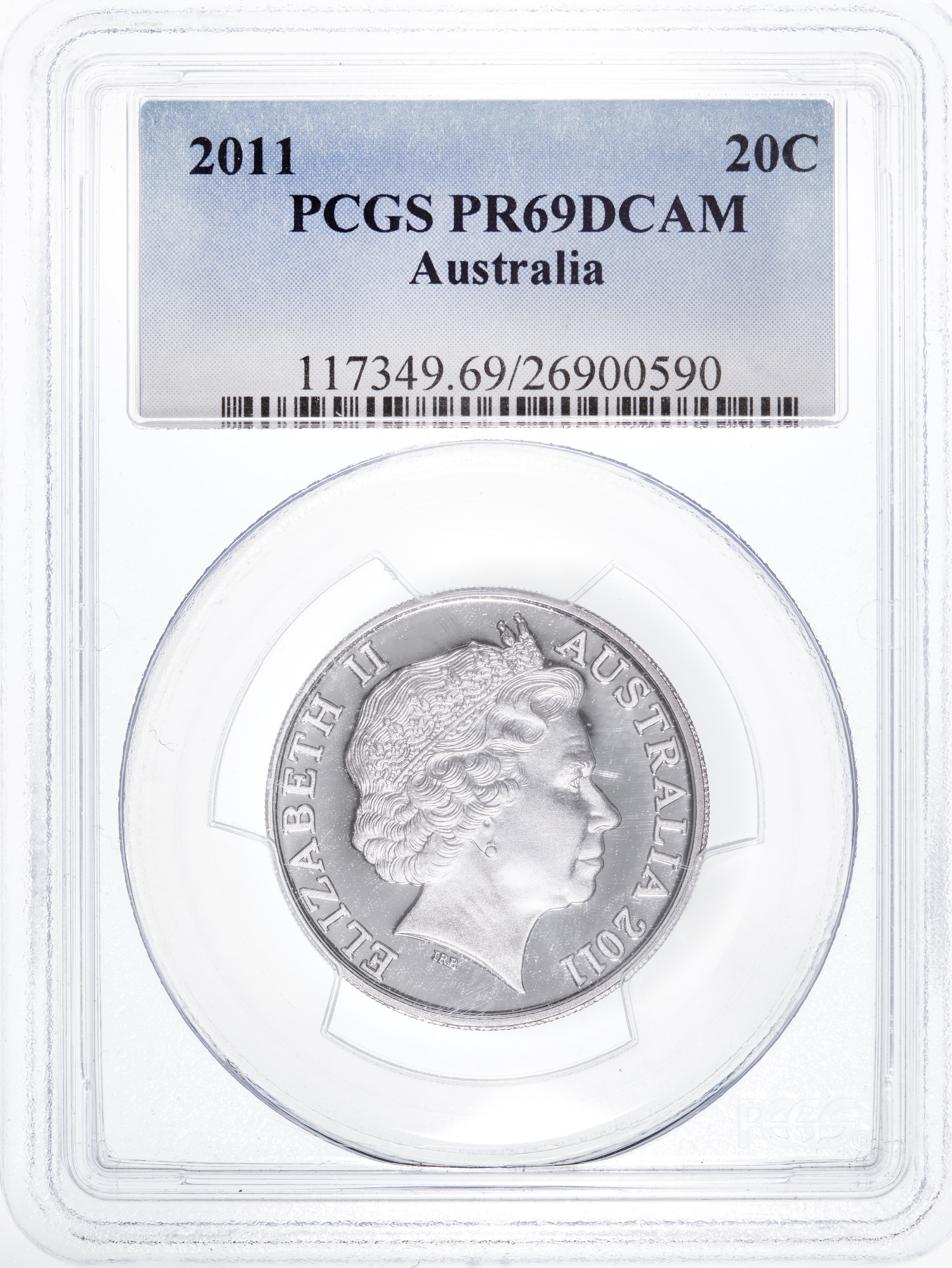 Twenty Cent, 2011, PCGS PR69DCAM