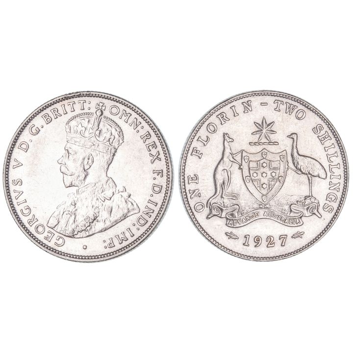 George V, Florin, 1927, aUNC