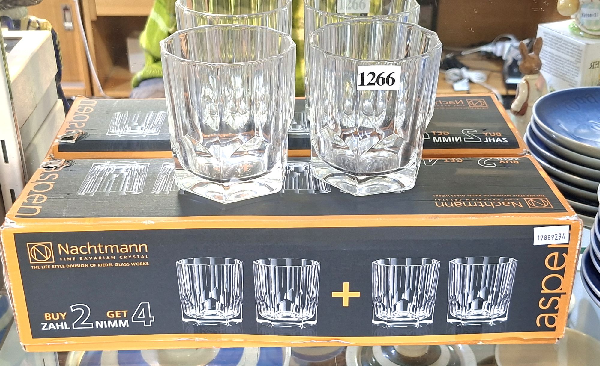 1266 · NACHTMANN BAVARIAN CRYSTAL WHISKEY GLASSES