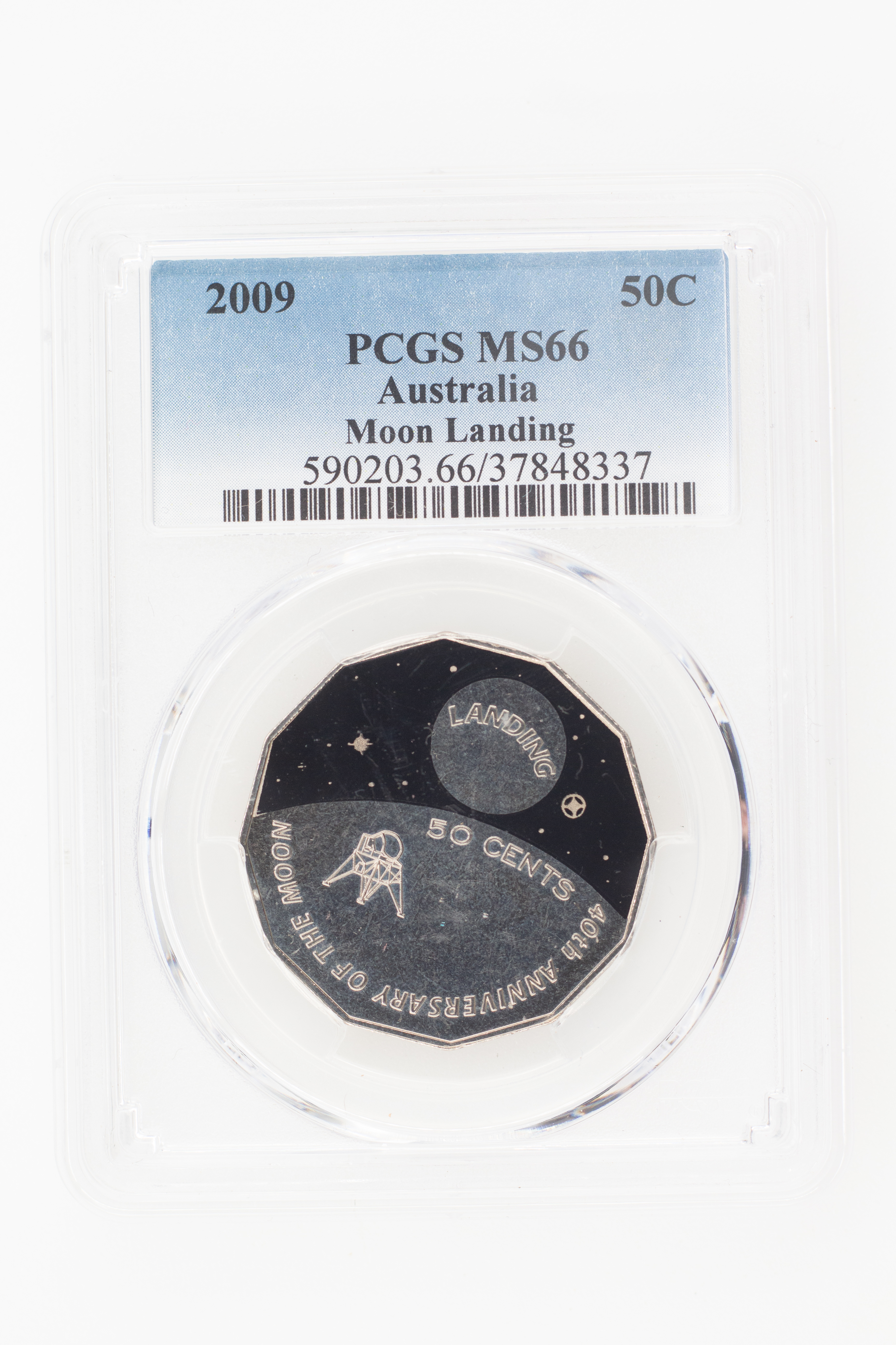 2009 Australian Fifty Cent, 50c Moon Landing PCGS - MS66 -337