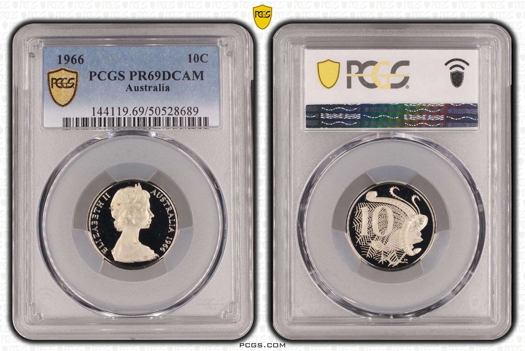 Ten Cent, 1966, Pcgs Pr69dcam