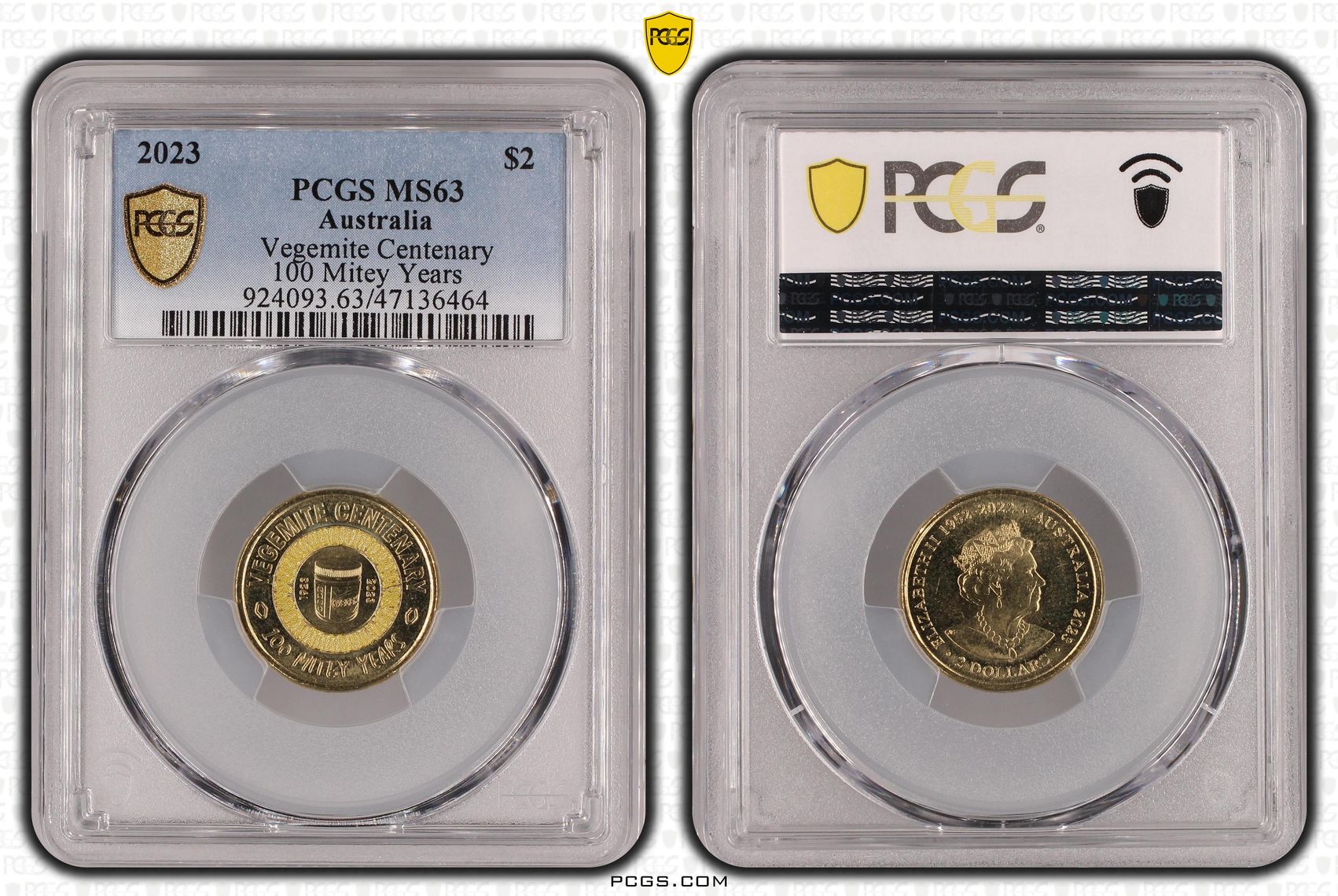 Elizabeth II, Vegemite Centenary, Two Dollar, 2023, PCGS MS63