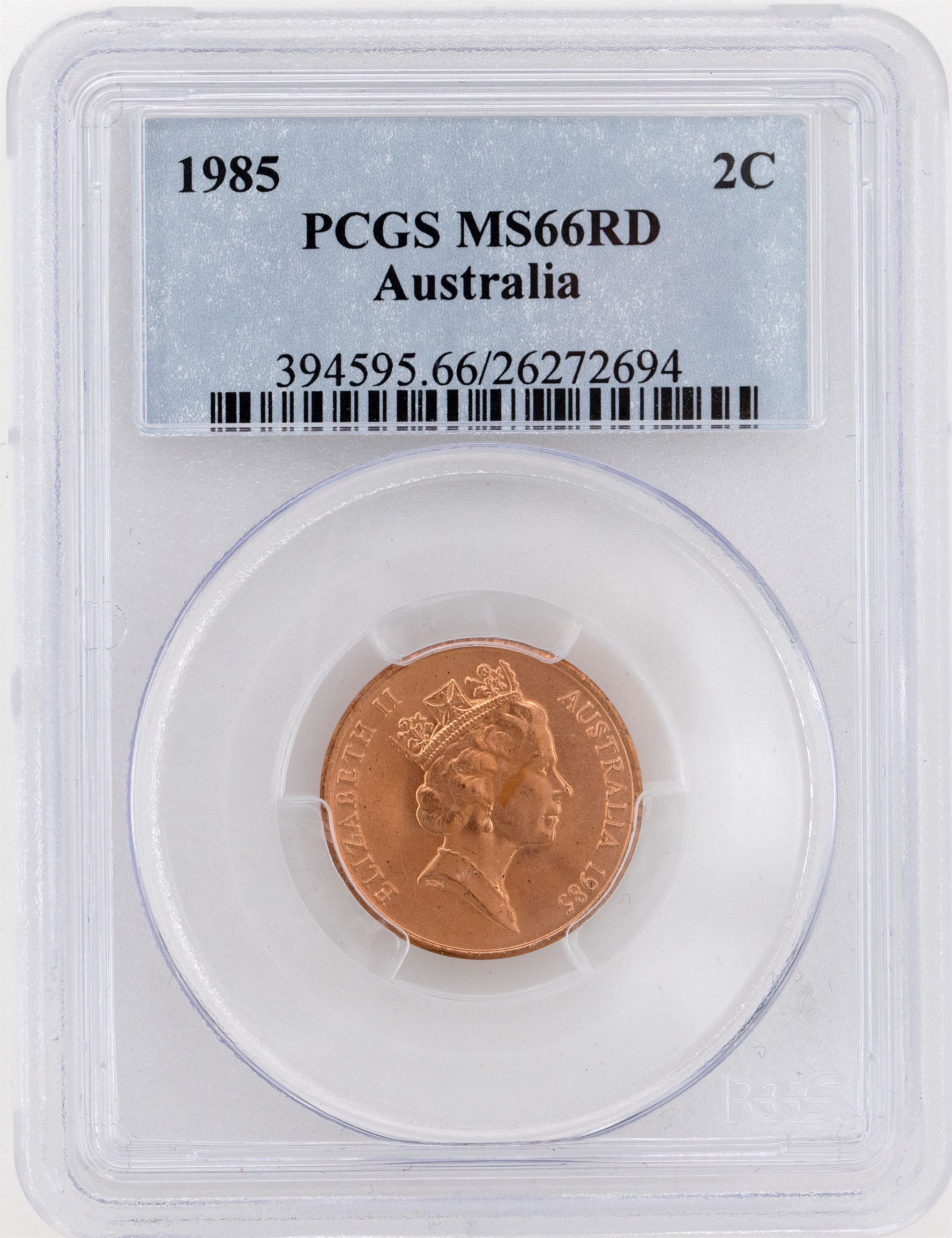 1985 Australia Two Cent, 2c PCGS - MS66RD -694