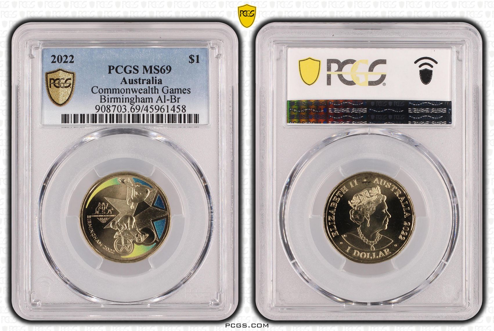 Commonwealth Games - Birmingham Al-Br, POP 9/0, One Dollar, 2022, PCGS MS69