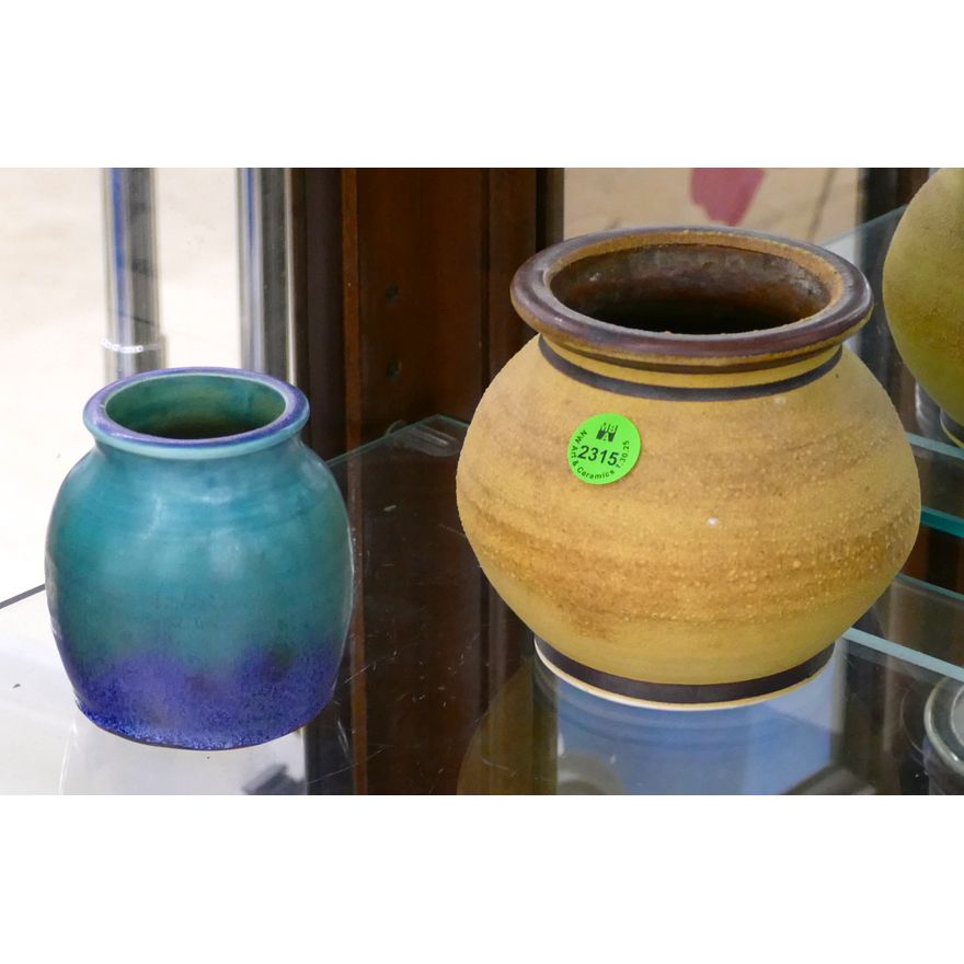 2pc Louis Mideke Porcelain Small Jars 3'' to 4''