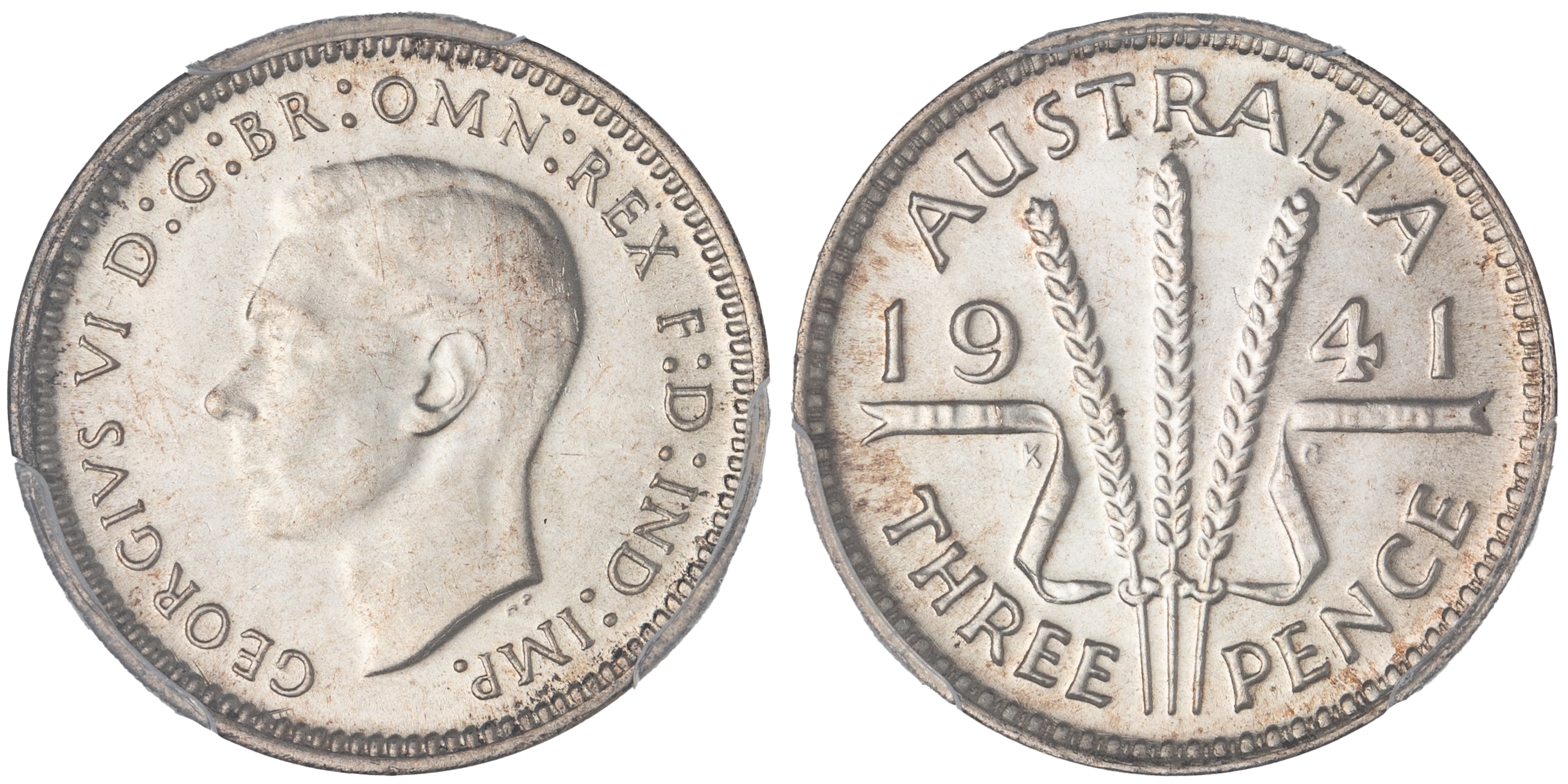 George VI, Threepence, 1941, PCGS MS65