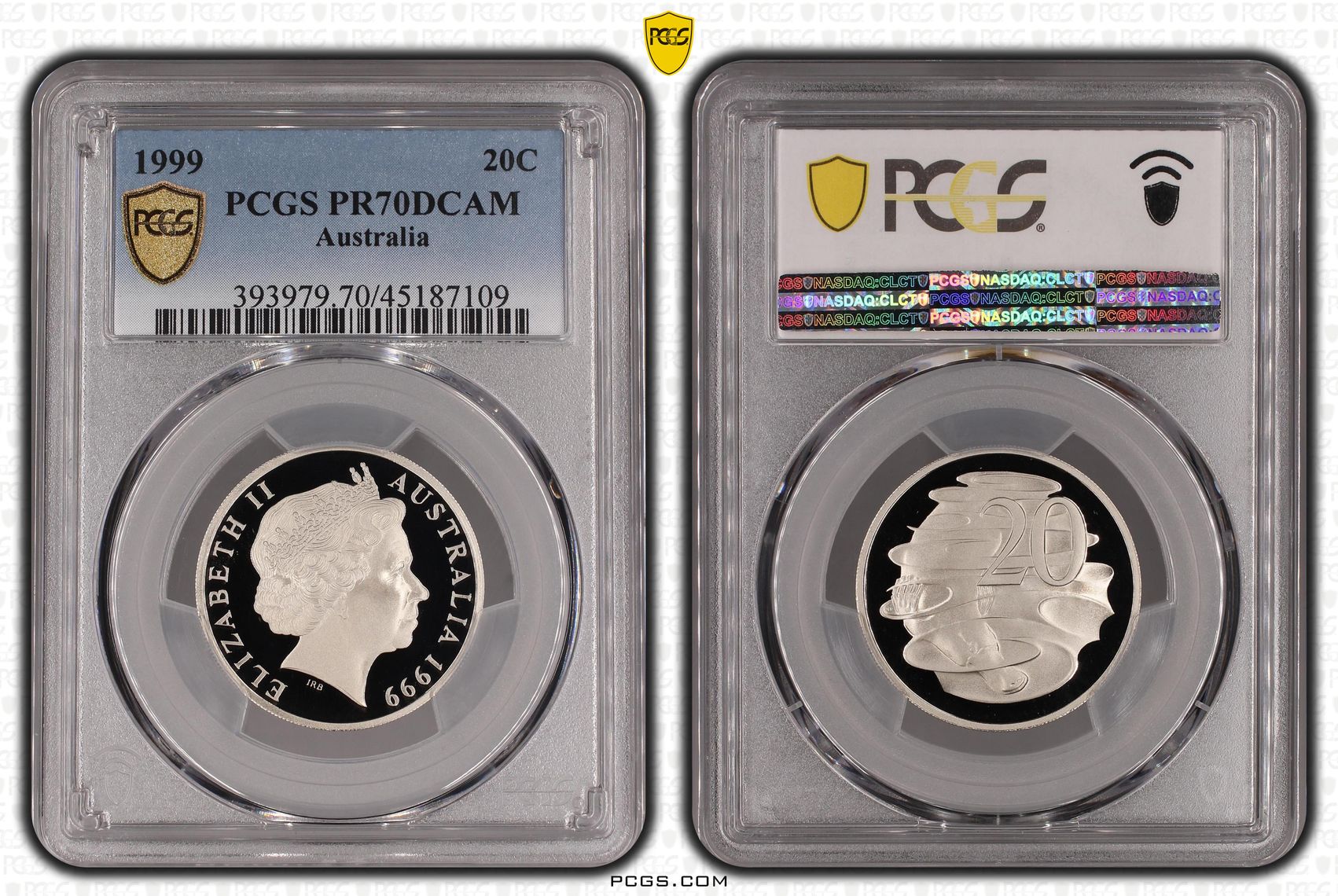 1999 Australia Twenty Cent, 20c PCGS - PR70DCAM POP 17/0 -109