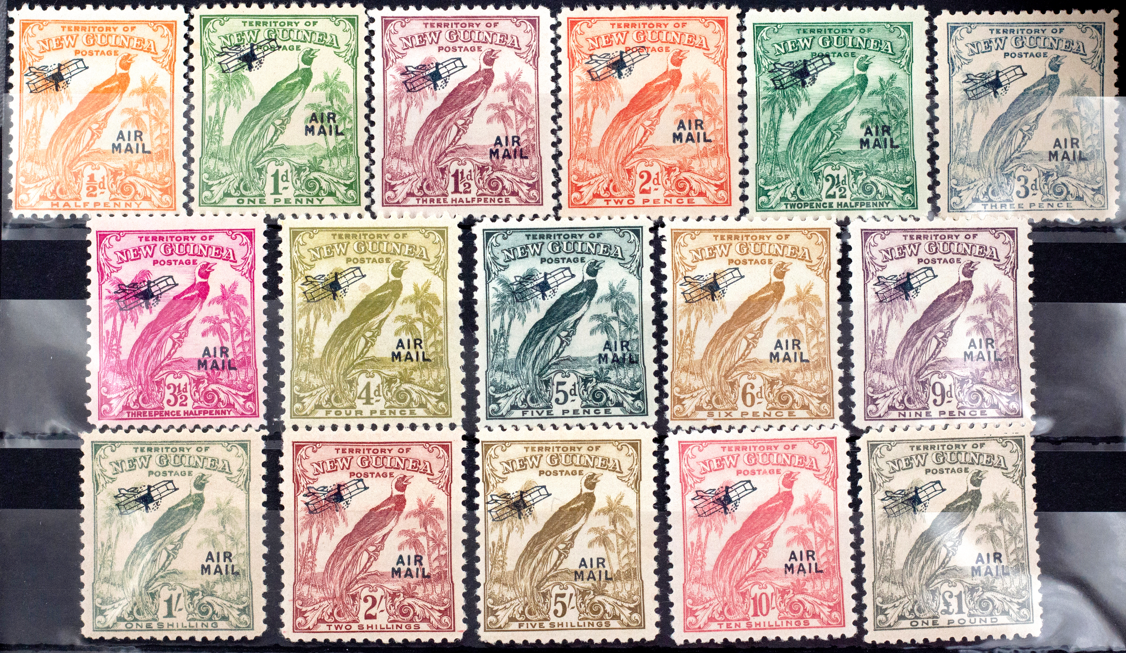 New Guinea, Undated Birds Airmail Overprint, 1932, Good