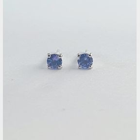 9CT WHITE GOLD STUDS WITH .350CT TANZANITES - 51633/409