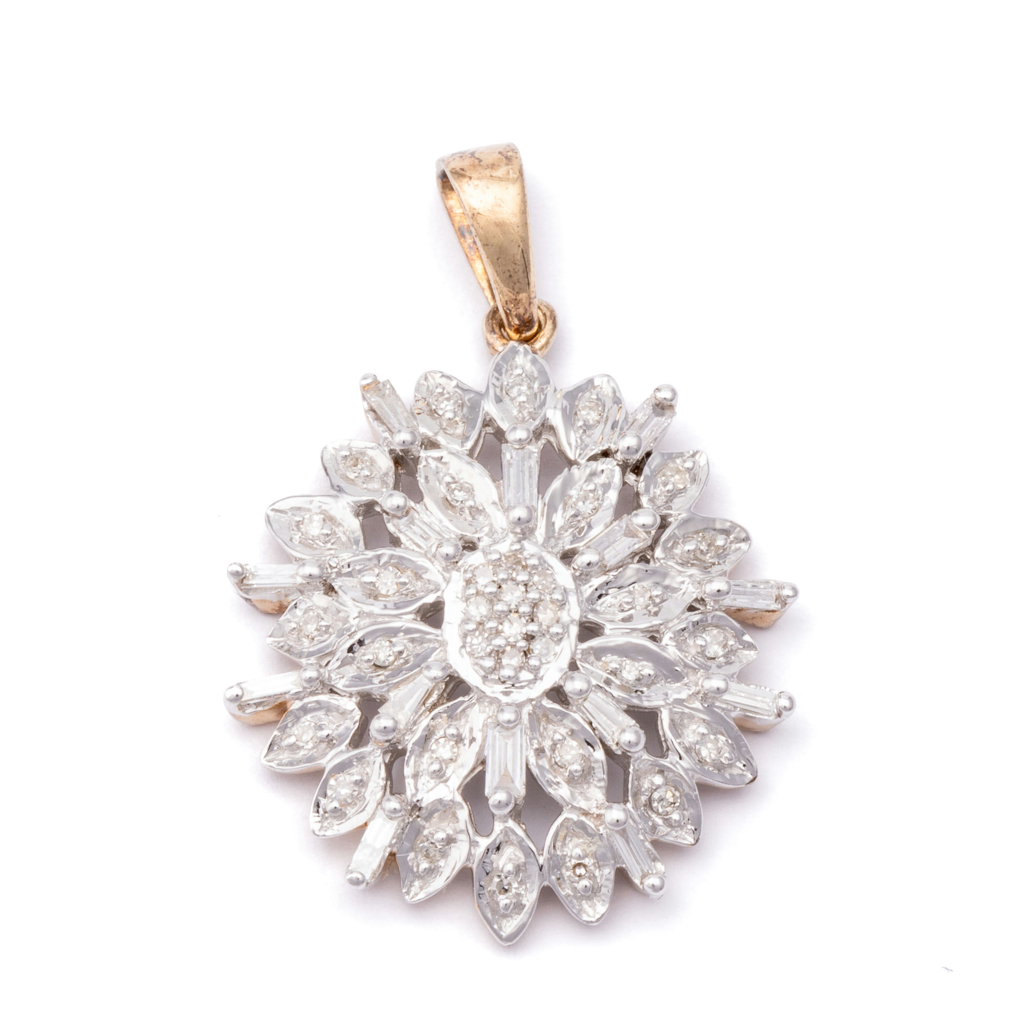 Diamond Cluster Pendant 9ct Gold,