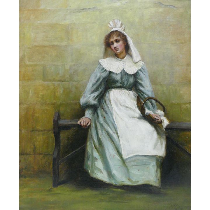 John McGhie ''Seated Woman with Basket'' Oil
