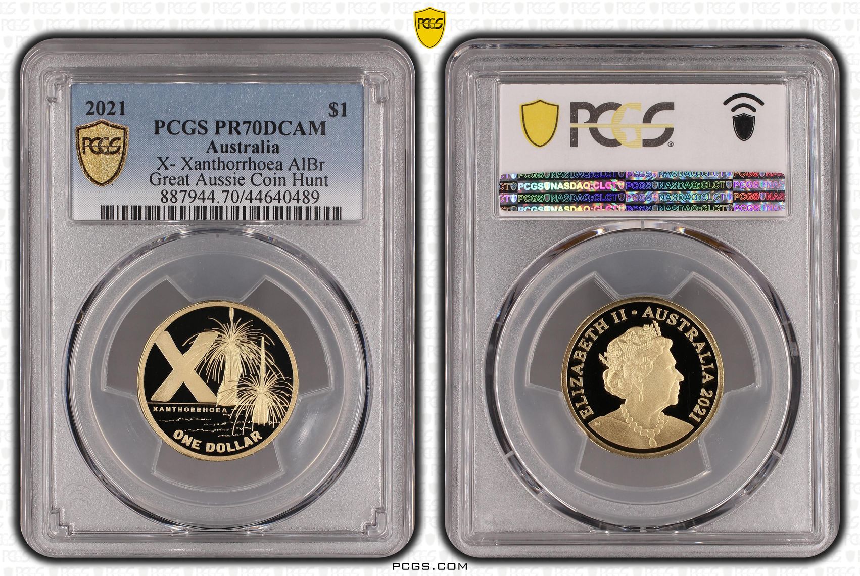 Elizabeth II, X- Xanthorrhoea, One Dollar, 2021, PCGS PR 70DCAM