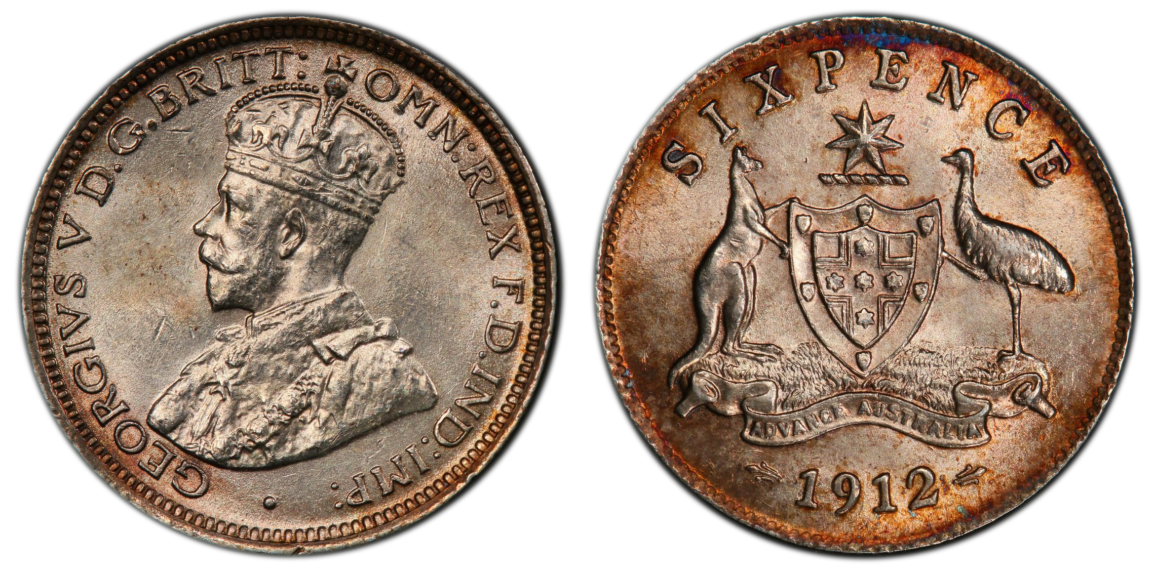 George V, Sixpence, 1912, PCGS MS 64