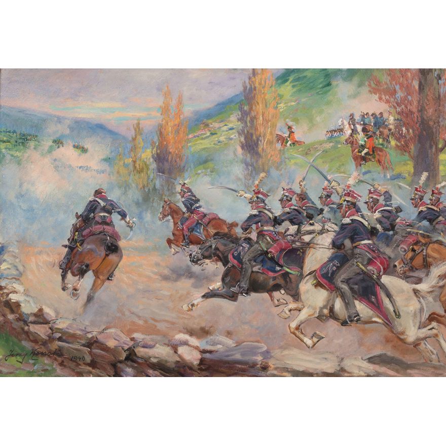 Jerzy Kossak | Szarża szwoleżerów w Somosierze, 1940 r.