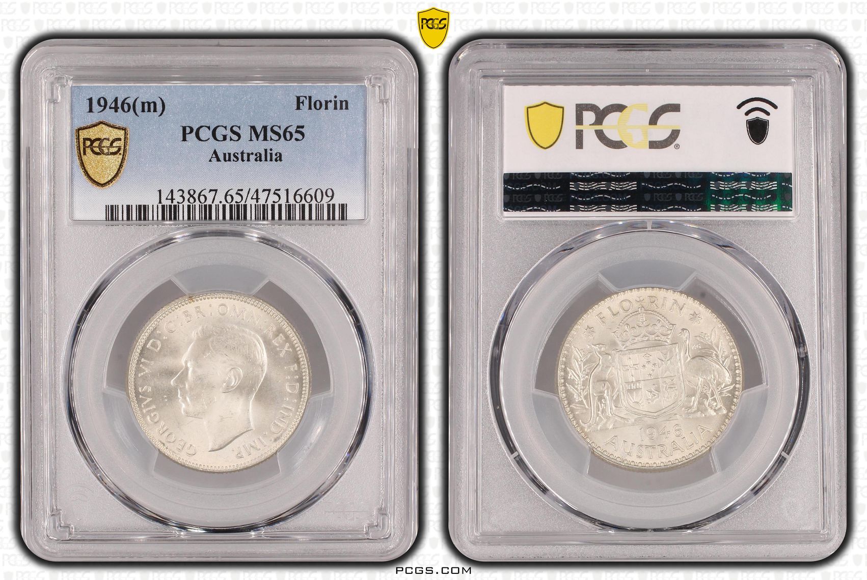 Florin, 1946(m), PCGS MS 65