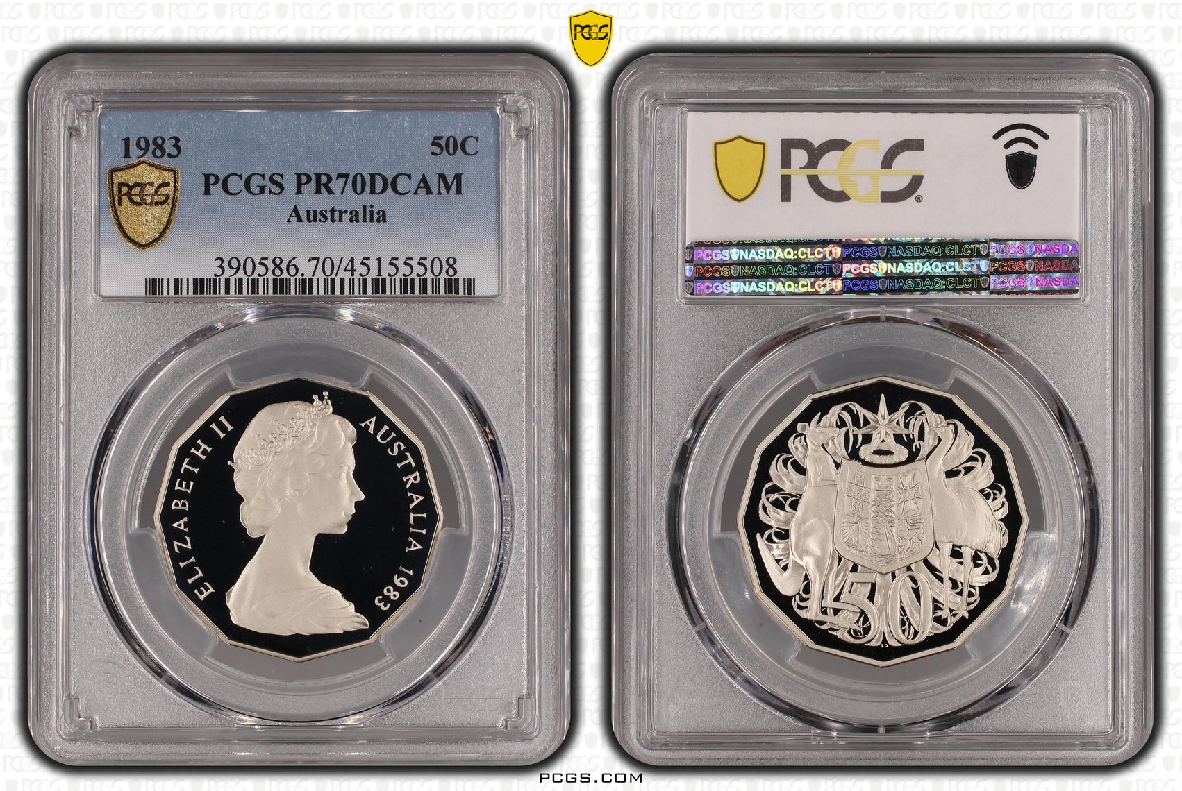 1983 Australia Fifty Cent, 50c PCGS - PR70DCAM POP 17/0 -508