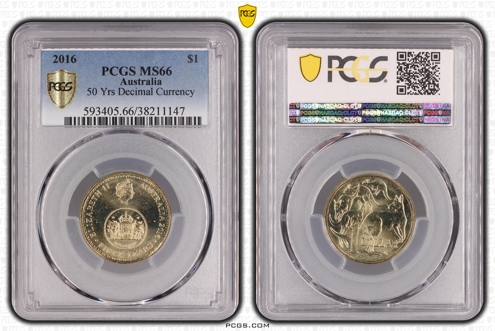 2016 Australia One Dollar, $1 50 Yrs Decimal Currency PCGS - MS66 -147