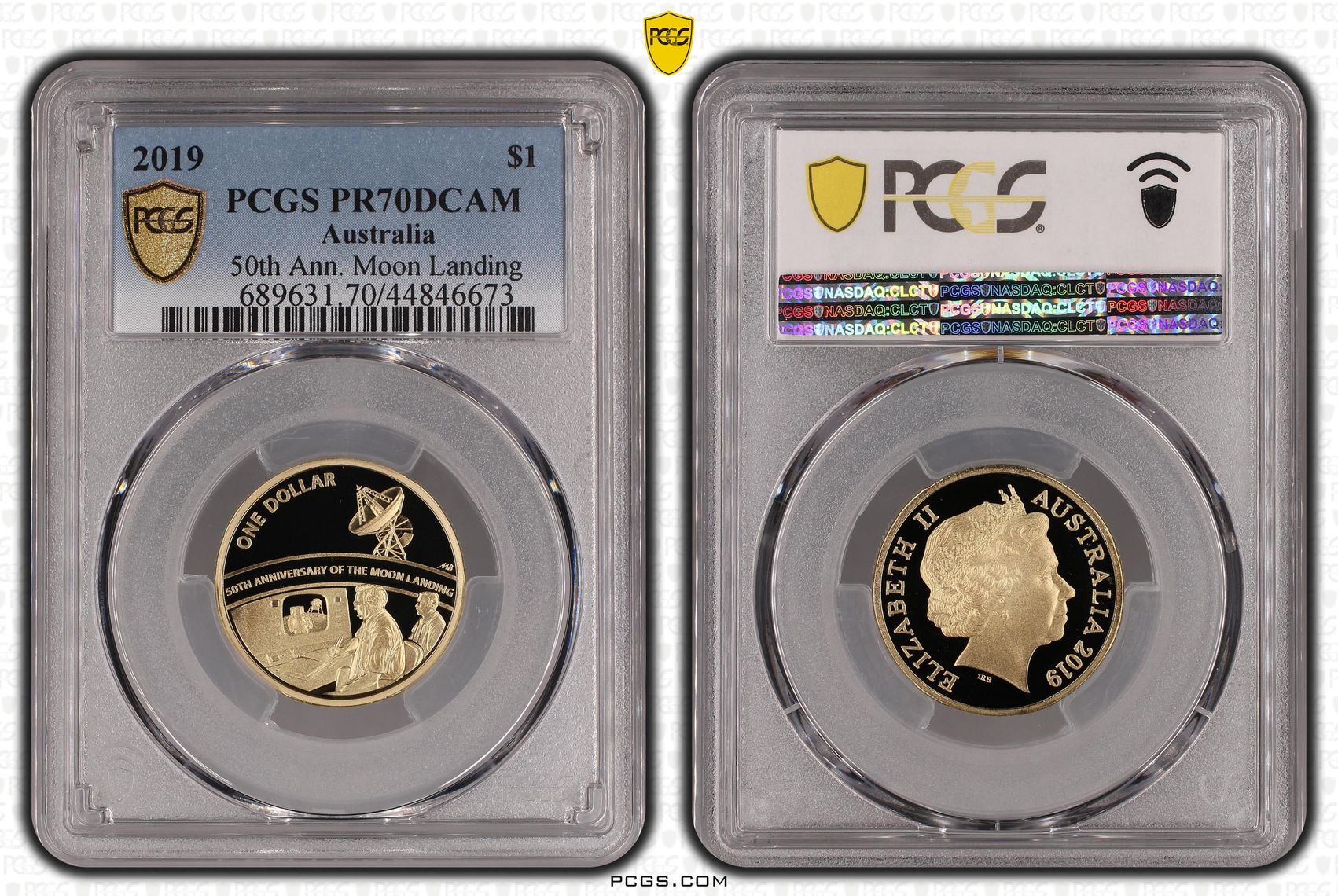 2019 Australia One Dollar, $1 50th Ann. Moon Landing PCGS - PR70DCAM POP 27/0 -673