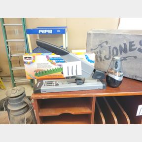 Industrial stapler, pencil sharpener, and rubber band loom