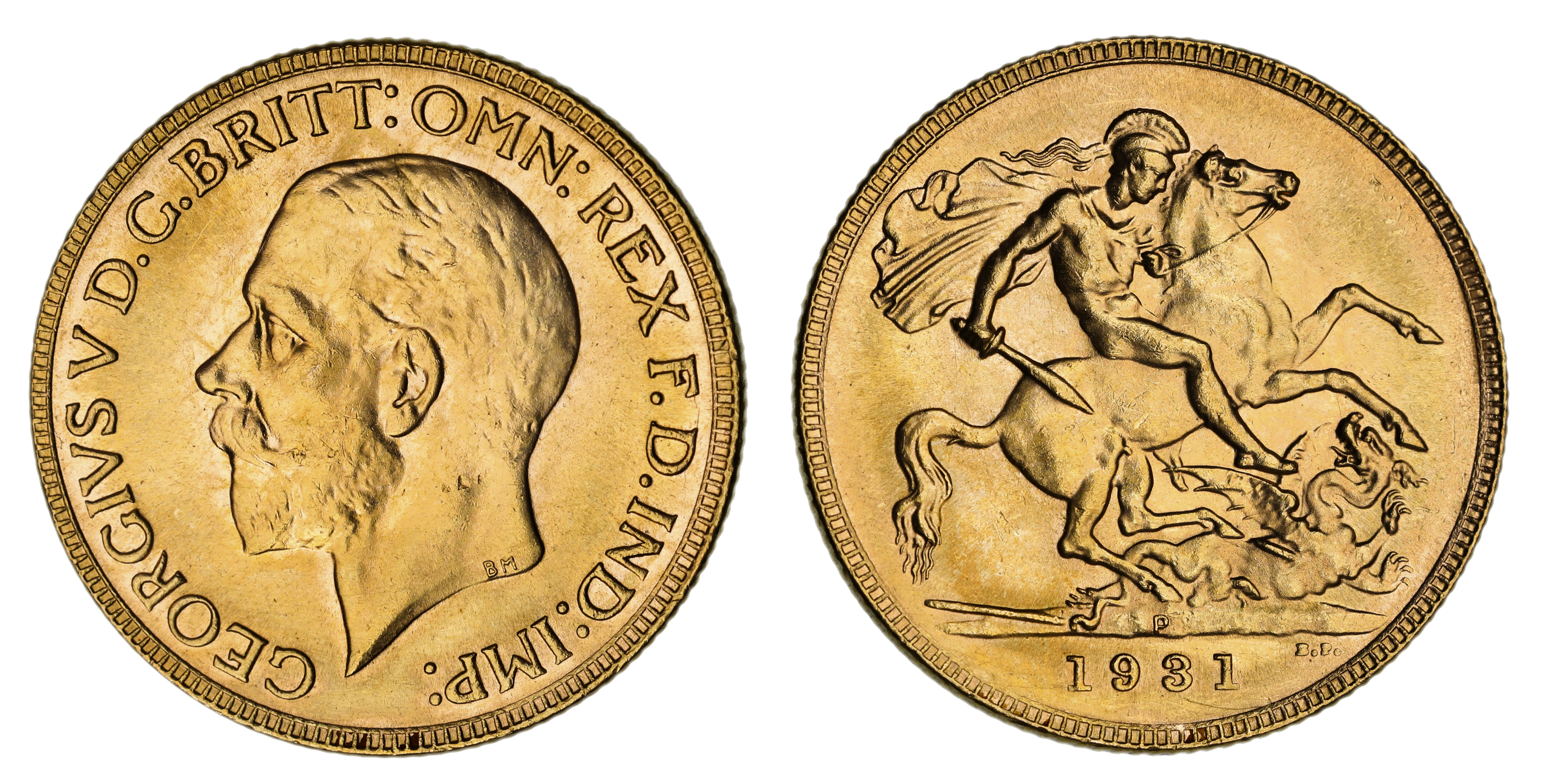 George V, St. George Reverse - Perth Mint, Sovereign, 1931, UNC