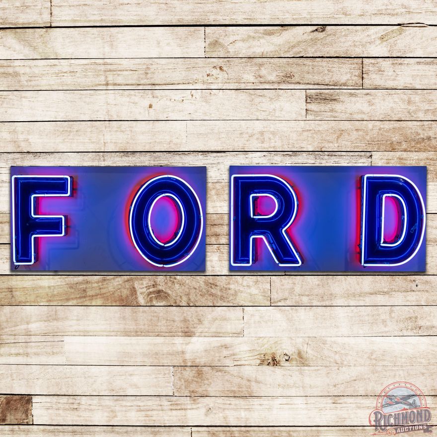 Ford Automobiles Die Cut SS Porcelain 3D Neon Dealership Letter Sign