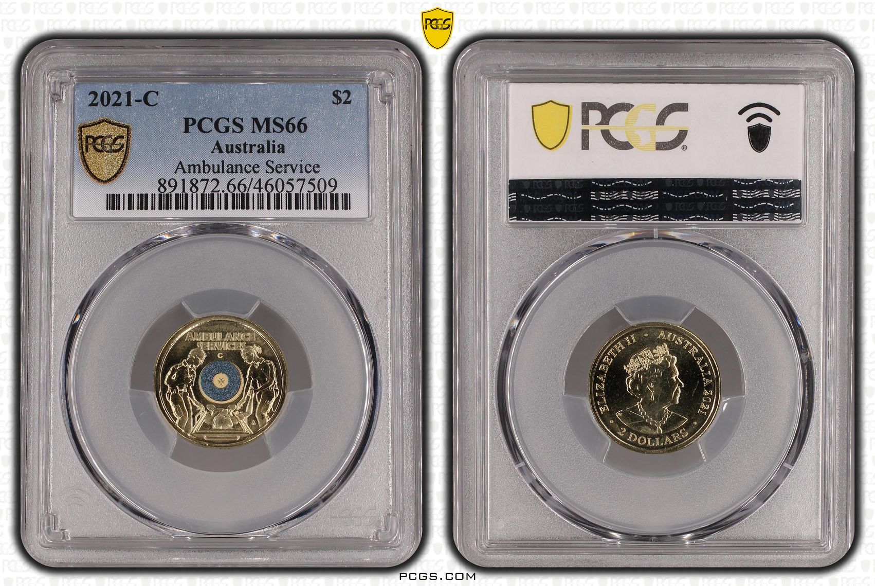 Elizabeth II, Ambulance Service, Two Dollar, 2021-C, PCGS MS66
