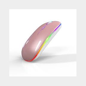 Wireless Rechargeable LED Mouse - Pink / White -|Bar 9902163664819 - 51745/14767 SN B1 (S7)