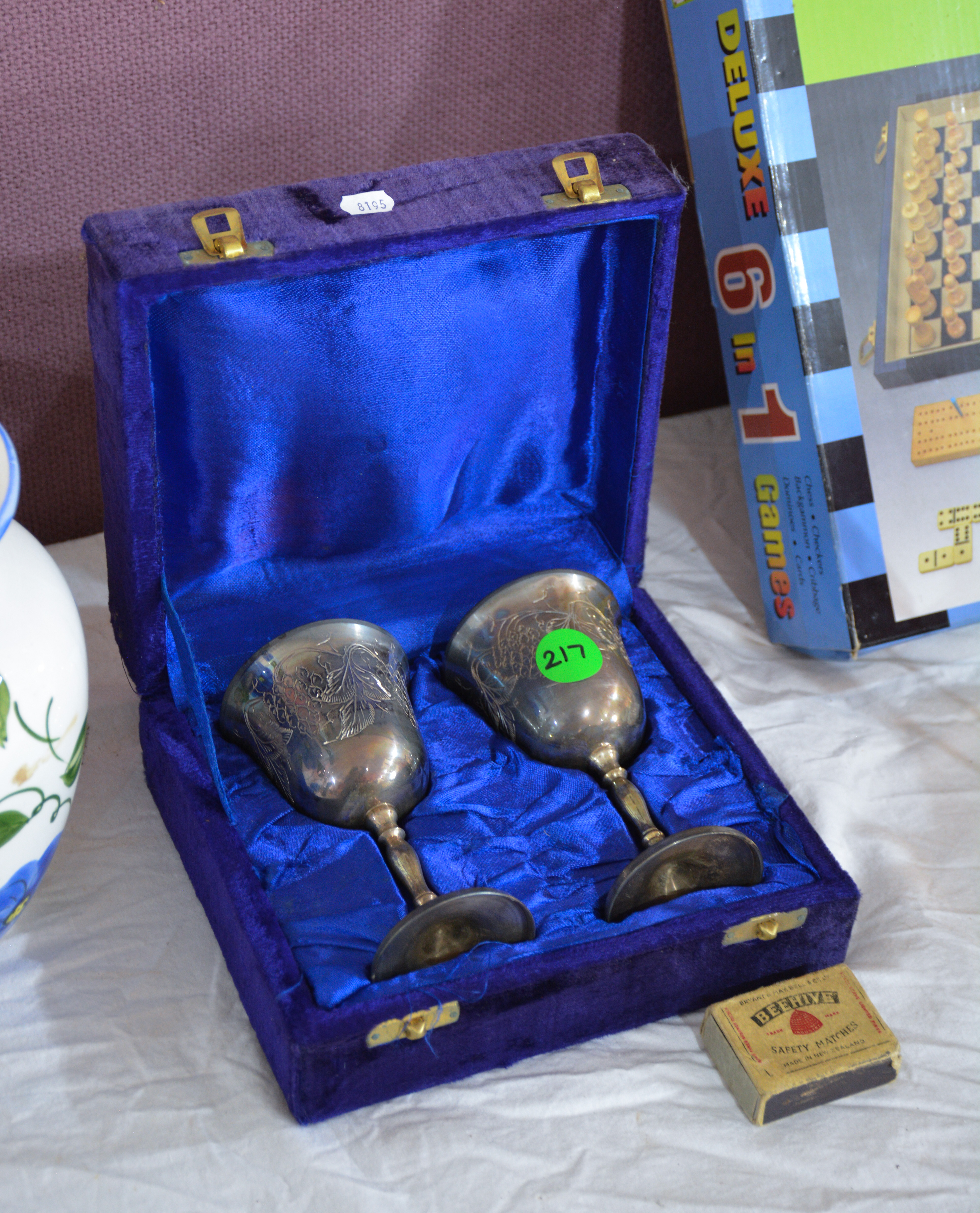 Vintage Silver Plated Goblets in Case — sold at auction in New Zealand for $10